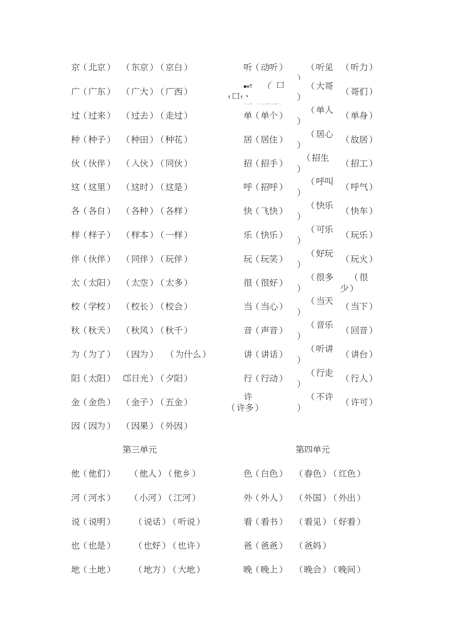 一年级语文下学期词语归纳_第2页