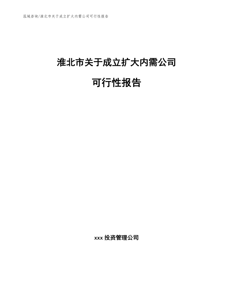 淮北市关于成立扩大内需公司可行性报告_第1页