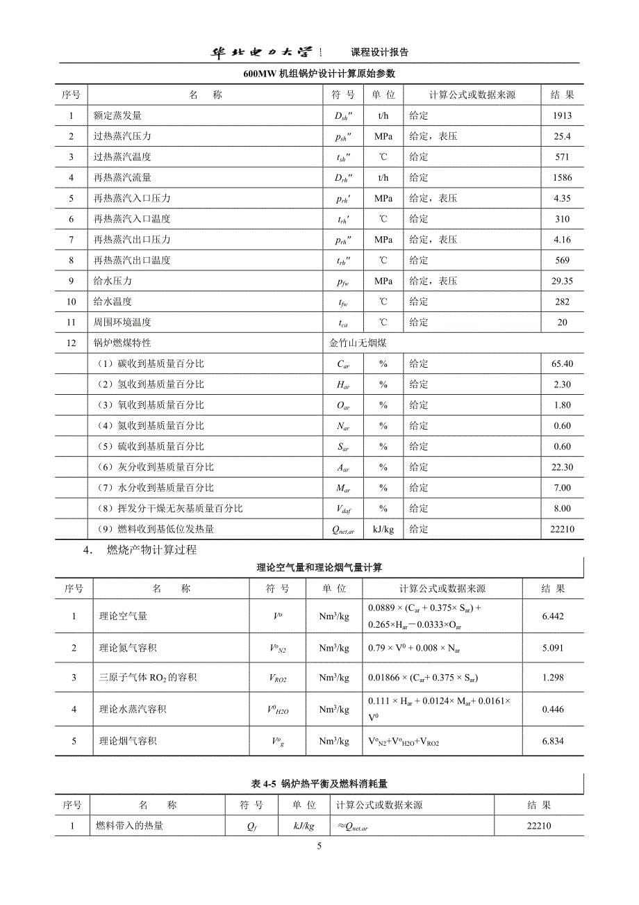 锅炉原理课程设计-某超临界600MW锅炉炉膛热力计算（全套图纸）_第5页