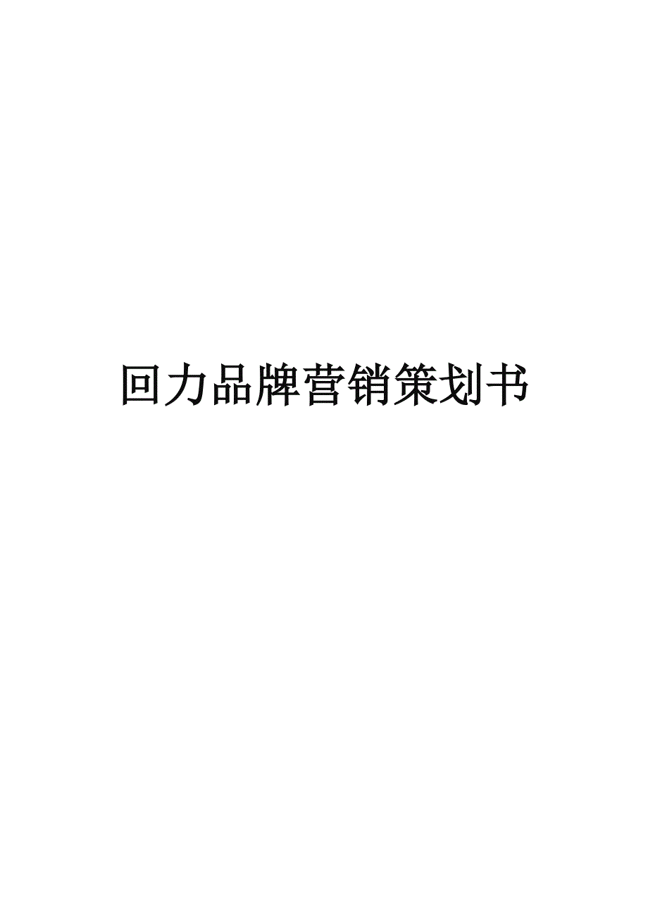 回力品牌策划书_第1页