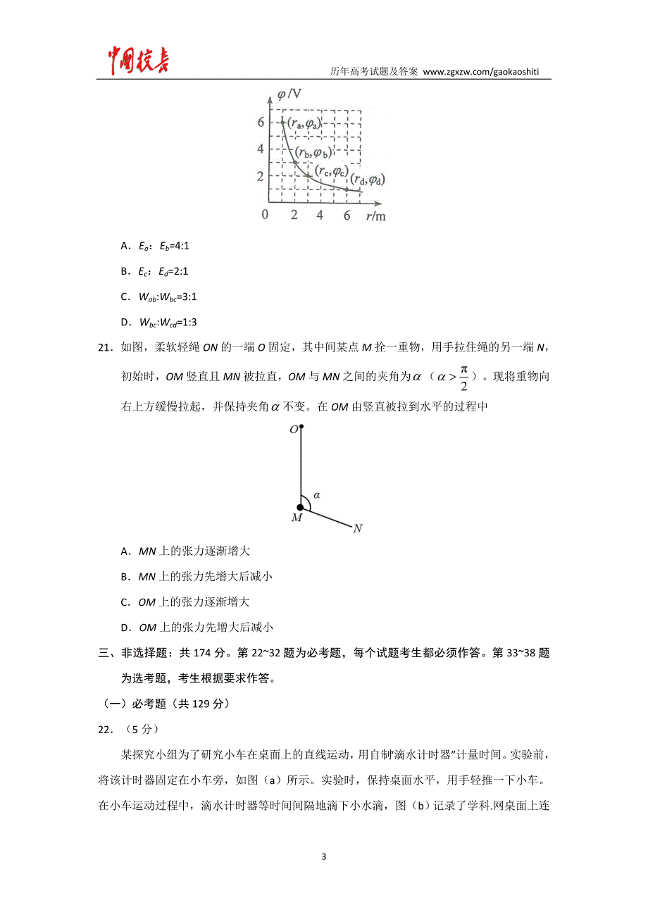 2017年全国高考理综(物理)试题及答案-全国卷1_第3页