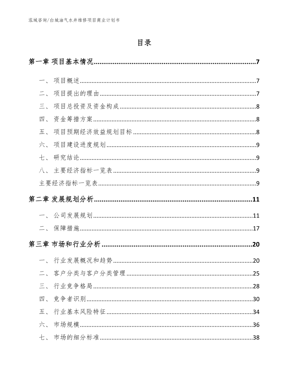 白城油气水井维修项目商业计划书_第2页