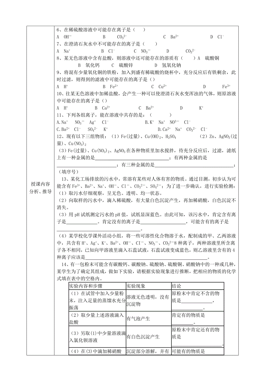 亮点个性化辅导教案离子共存_第3页