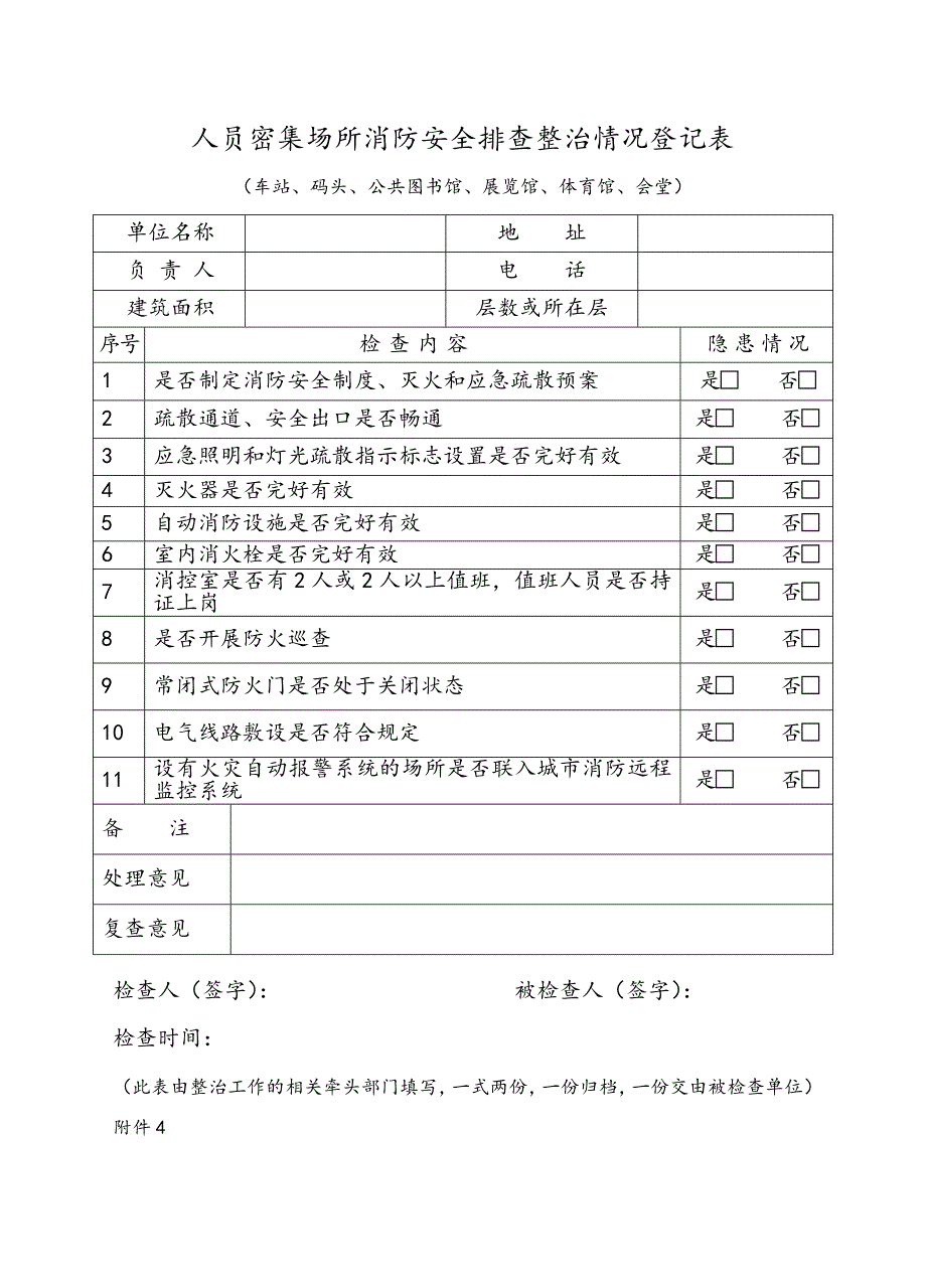 人员密集场所消防安全排查整治情况登记表(共9页)_第3页