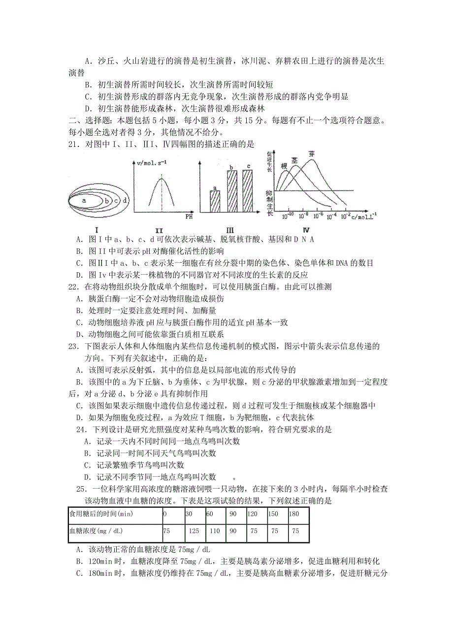 2022年高三第二次生物调研测试卷_第4页