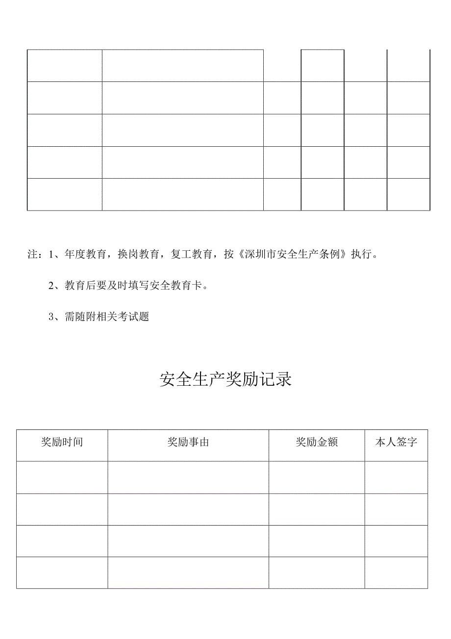 员工安全生产三级教育培训卡_第5页