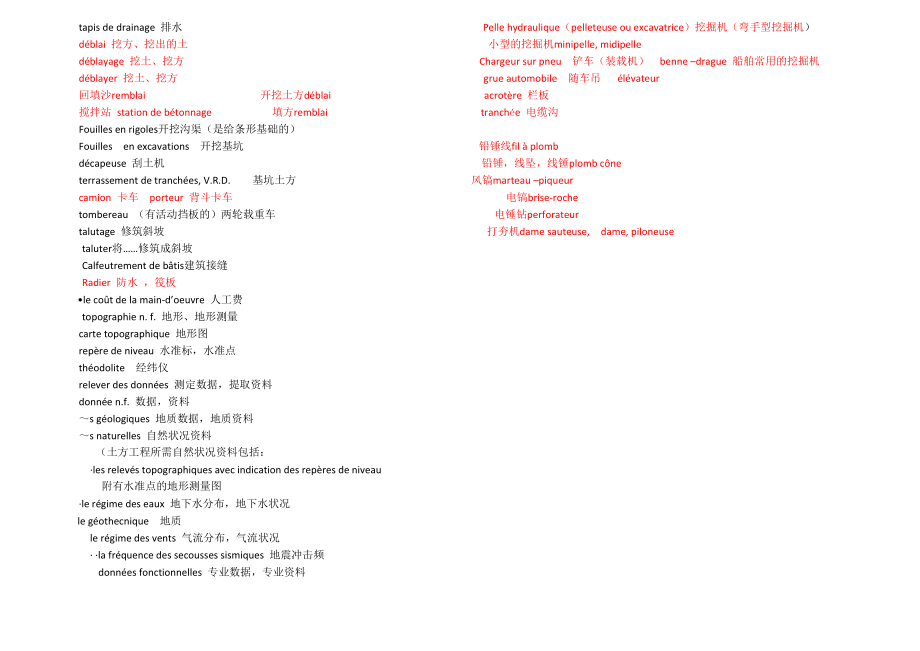 建筑工程常用法语词汇汇编_第4页