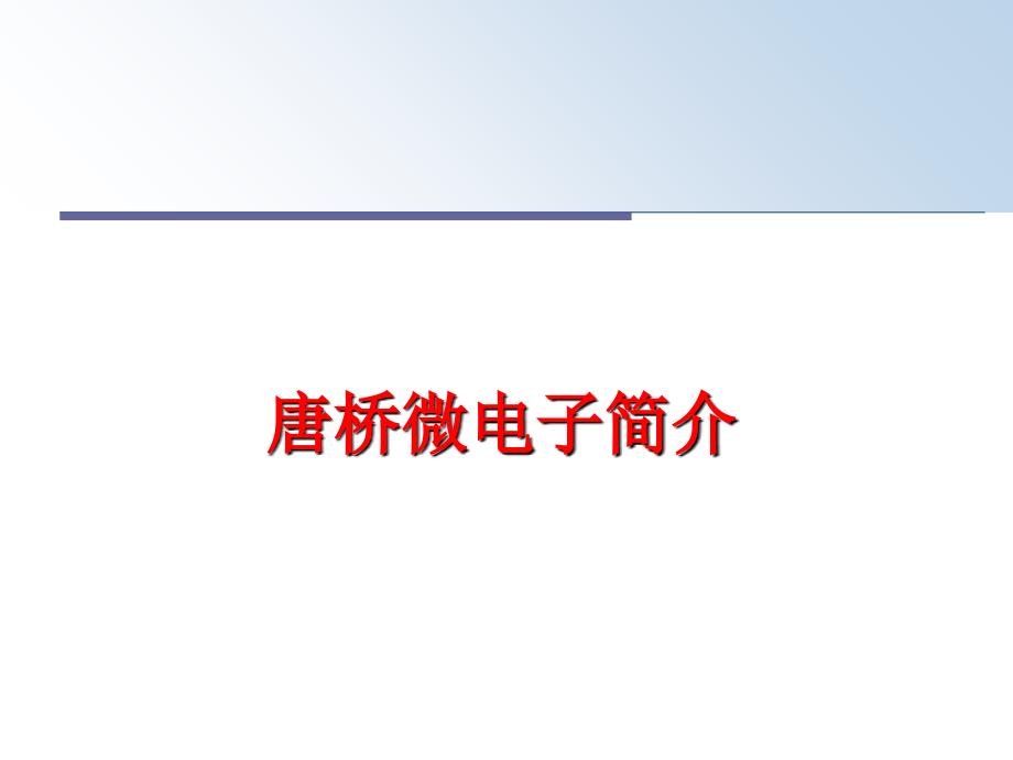 最新唐桥微电子简介PPT课件_第1页