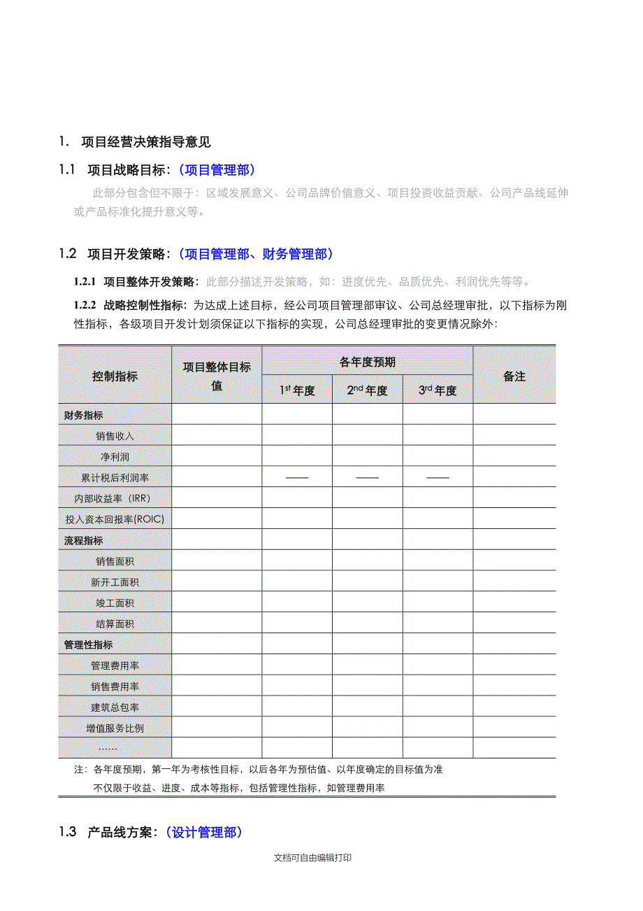 项目运营策划书模板_第3页