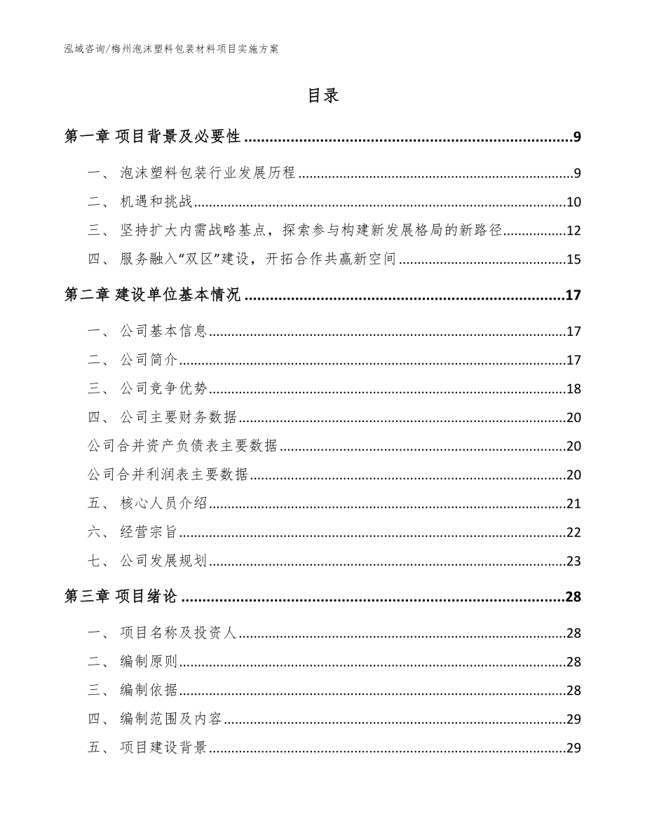 梅州泡沫塑料包装材料项目实施方案【参考范文】_第2页