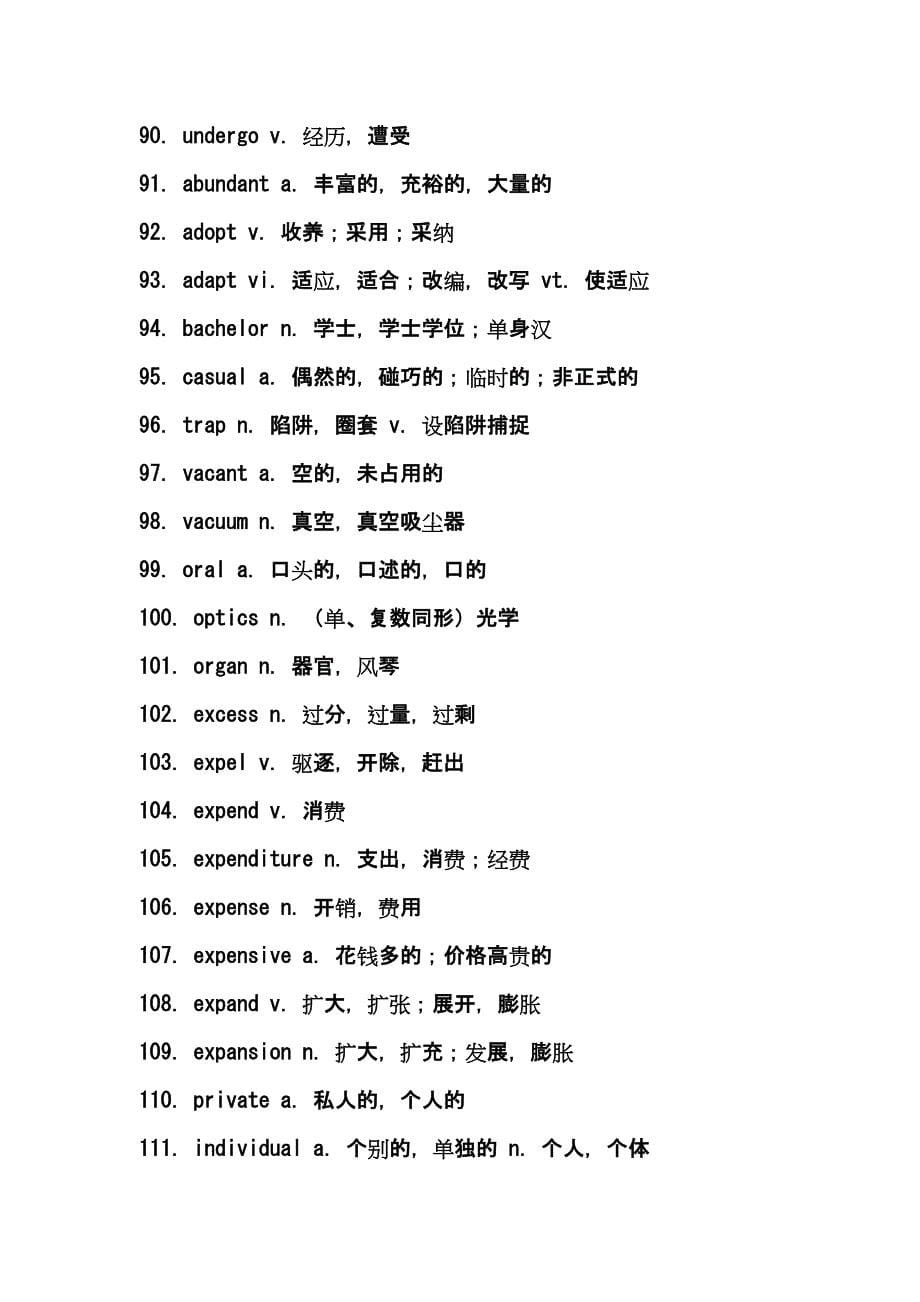 四级核心词汇690个附高频词汇表【实用】_第5页