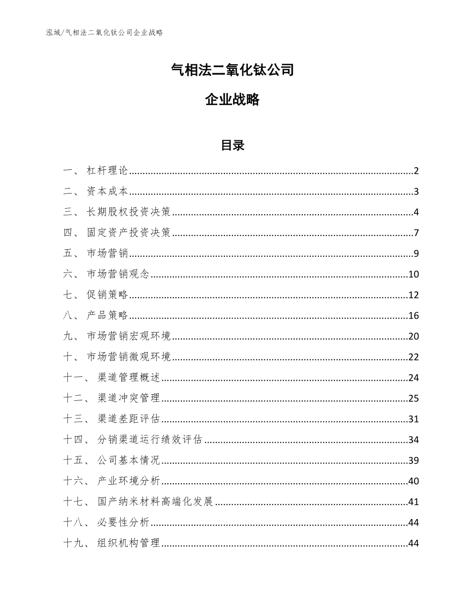 气相法二氧化钛公司企业战略_第1页