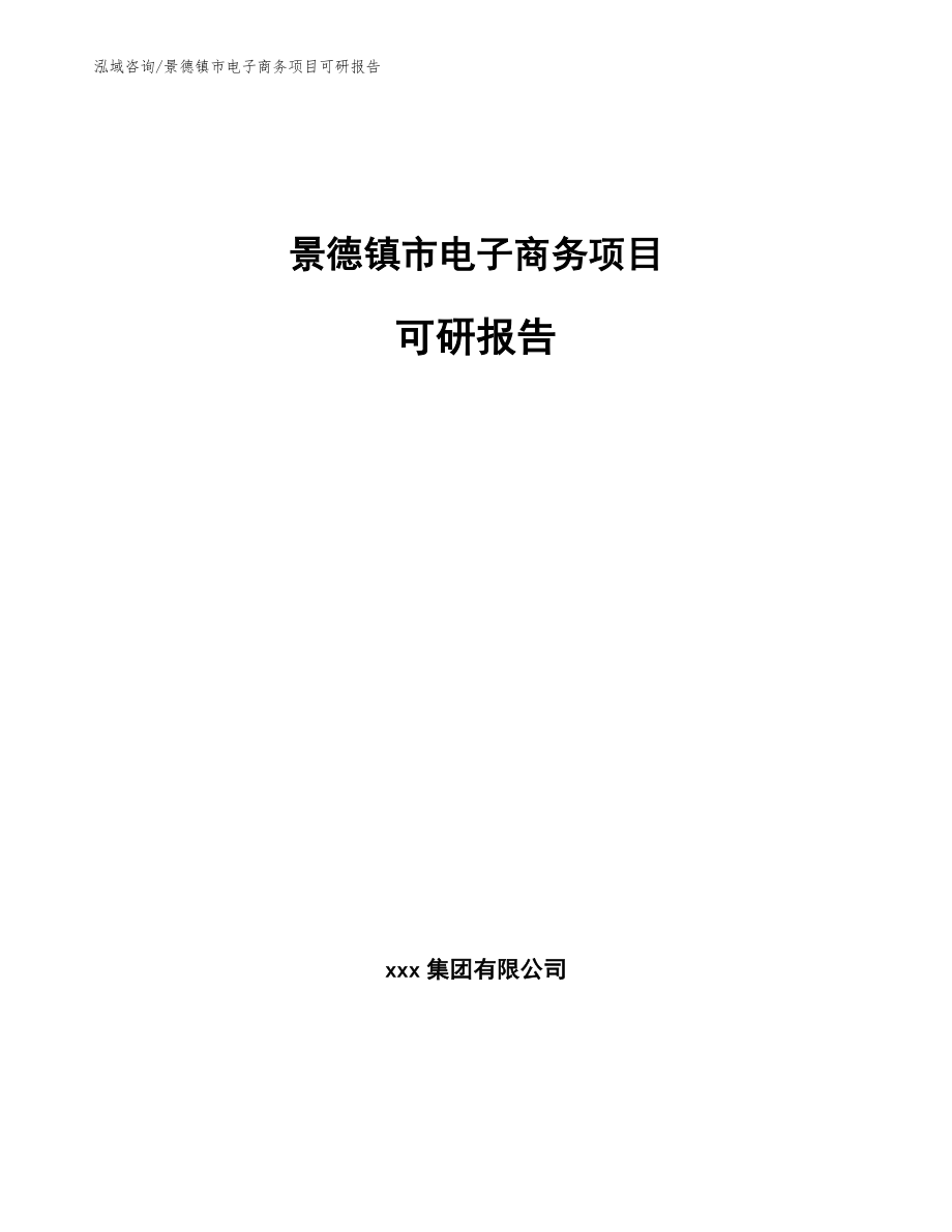 景德镇市电子商务项目可研报告_范文参考_第1页