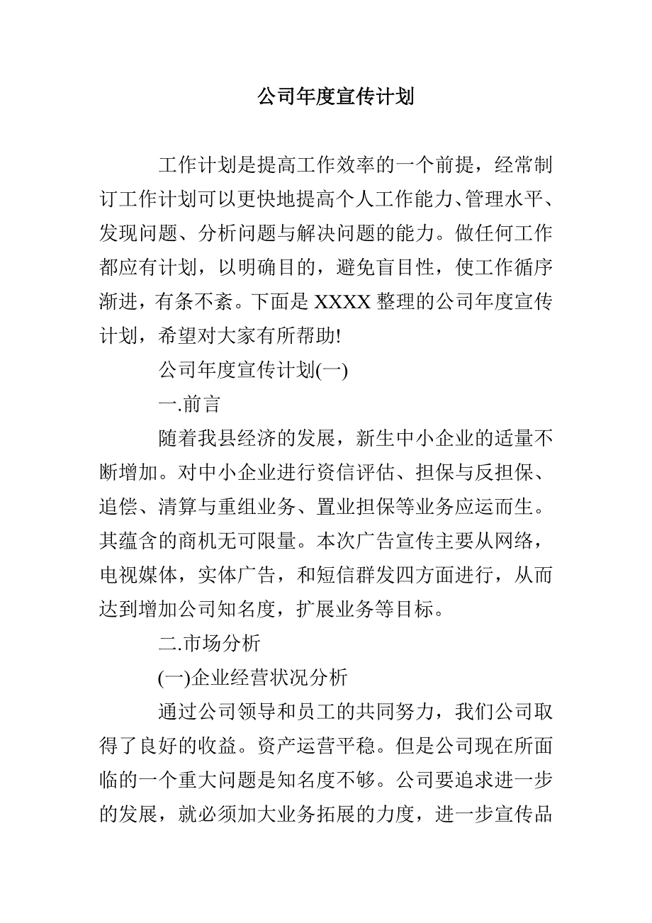 公司年度宣传计划_第1页