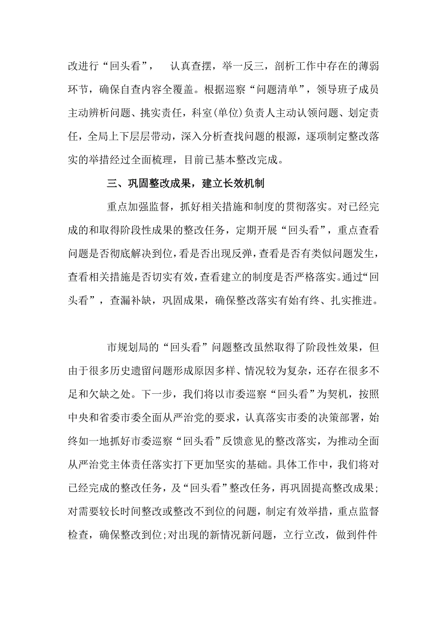 关于巡视整改回头看工作落实情况的报告2篇_第2页