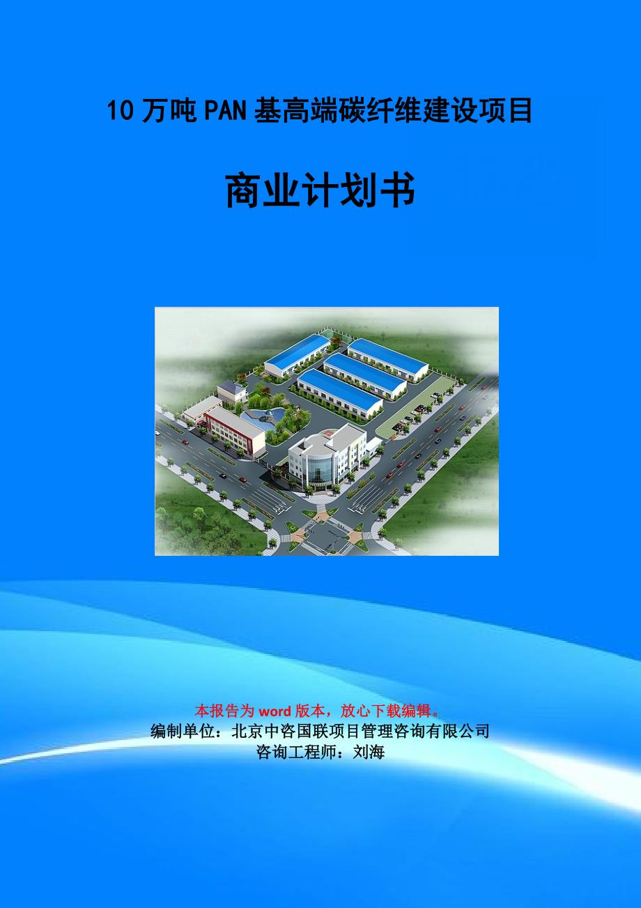 10万吨PAN基高端碳纤维建设项目商业计划书写作模板-招商融资代写_第1页