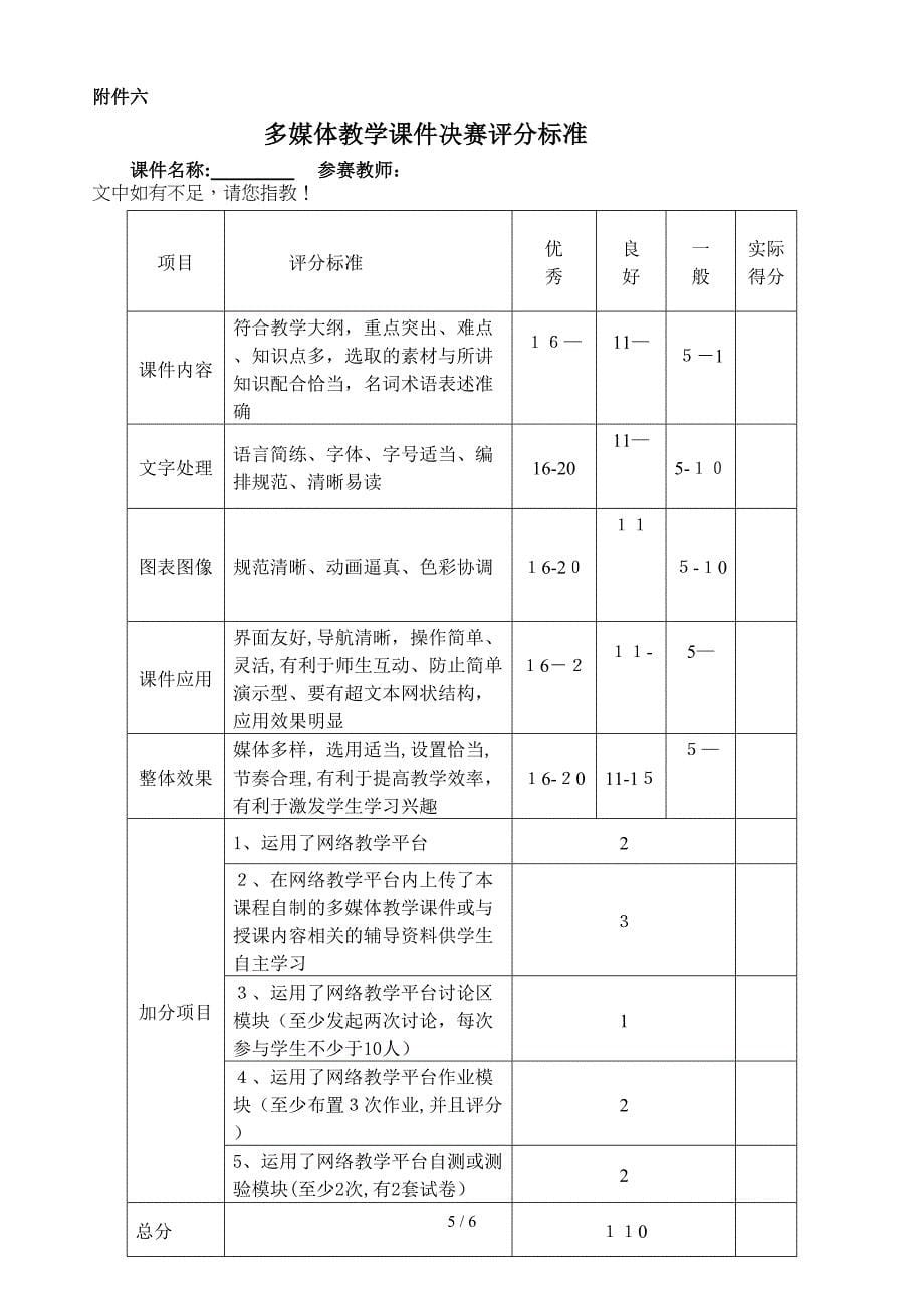 (最新版)第二届多媒体教学课件评比活动方案-北京农学院第_第5页