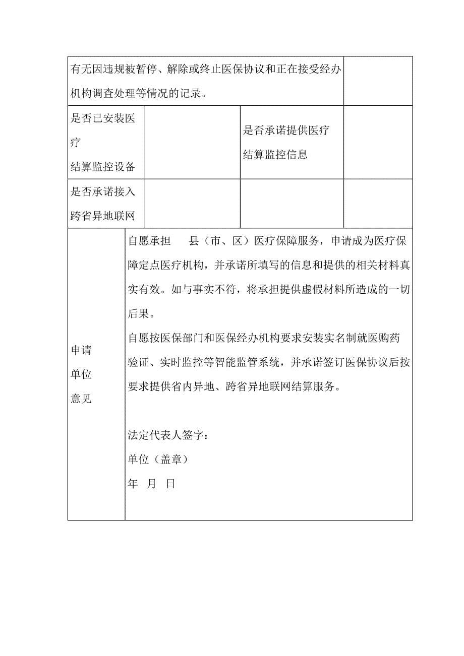 医疗保障定点医疗机构评估管理申请表.docx_第5页