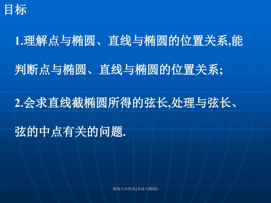 椭圆几何性质直线与椭圆课件_第2页