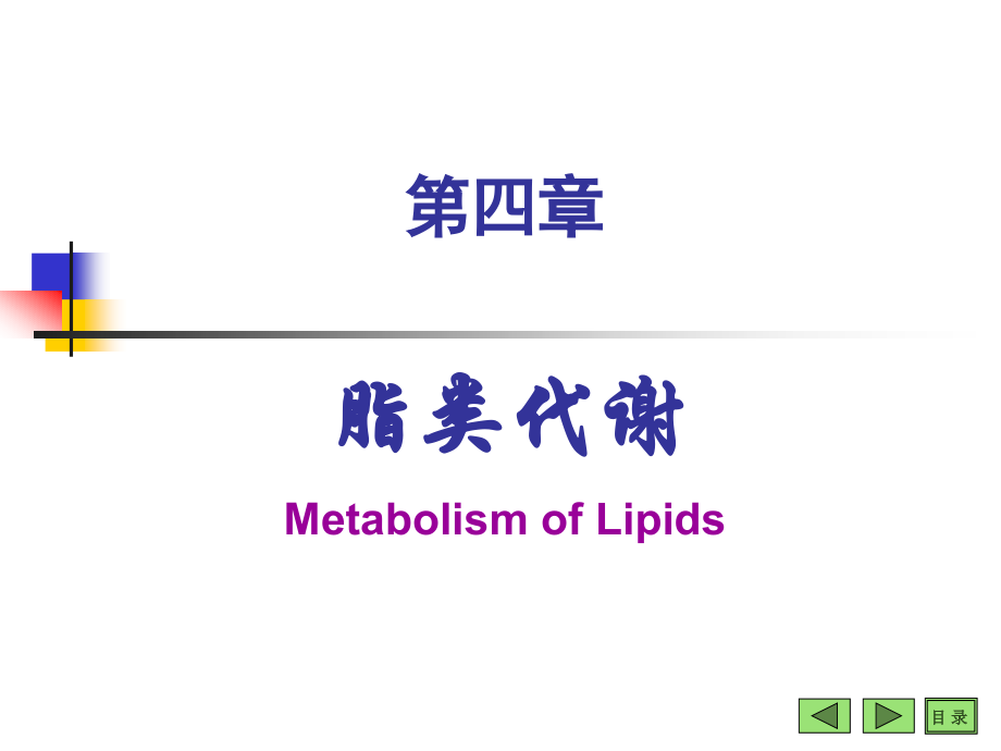 《生物化学》教学课件：第10章脂类代谢_第1页