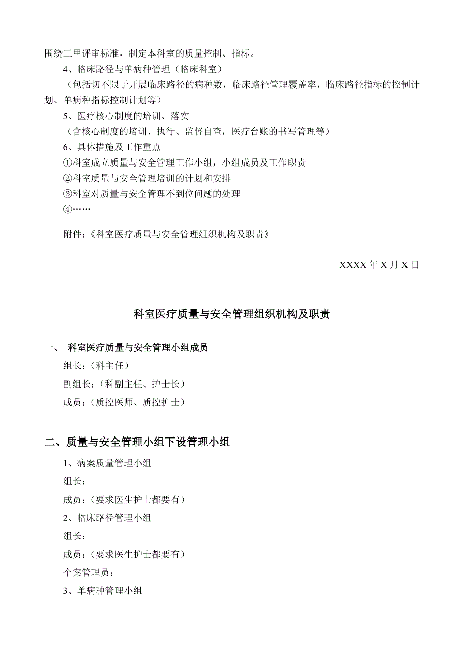 科室医疗质量与安全管理工作计划模板.doc_第3页