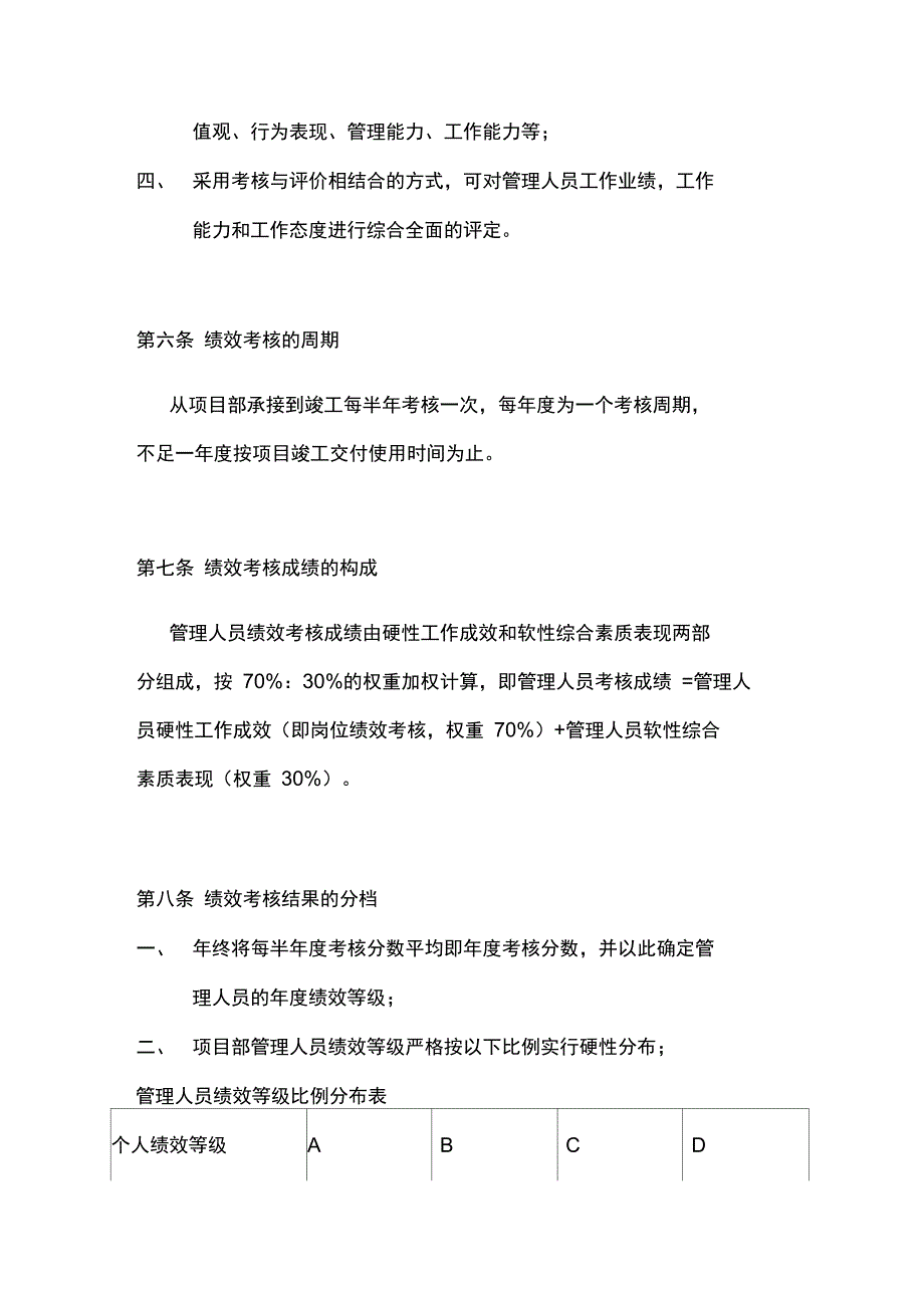 项目部施工管理人员绩效考核管理制度_第3页