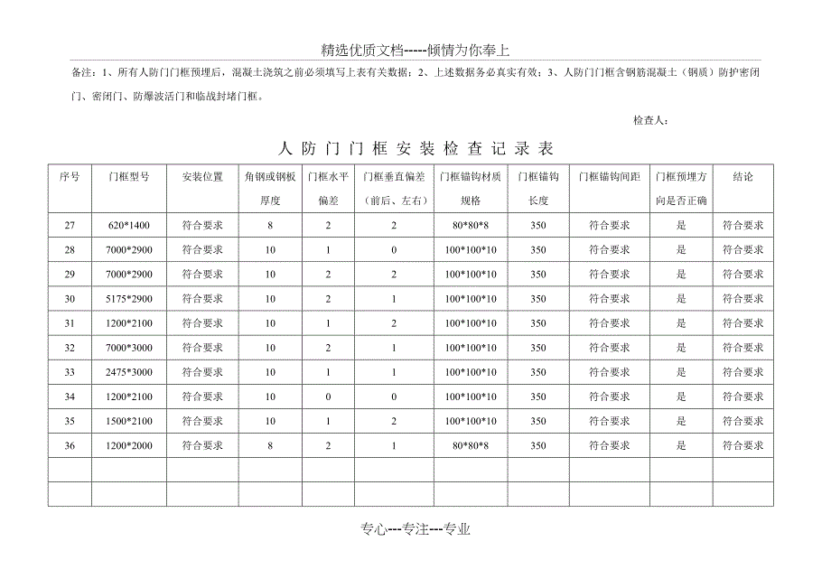 人防门安装记录_第4页