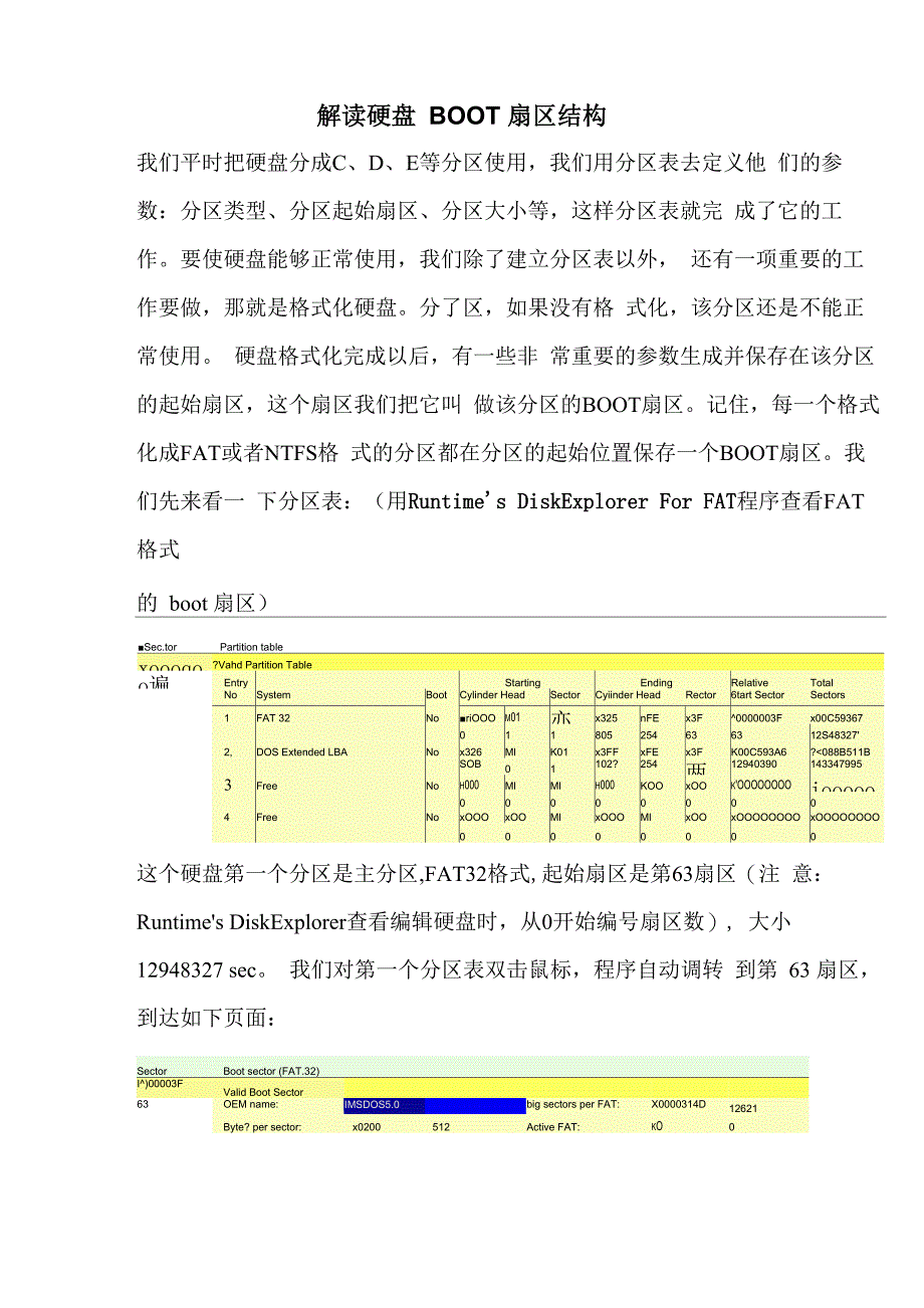 Runtimes DiskEplorer解读硬盘BOOT扇区结构_第1页