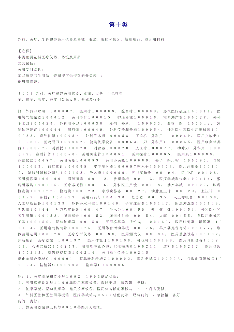 第十类外科,医疗,牙科和兽医用仪器及器械,假肢,假眼和假牙,矫形用品,缝合用材料_第1页
