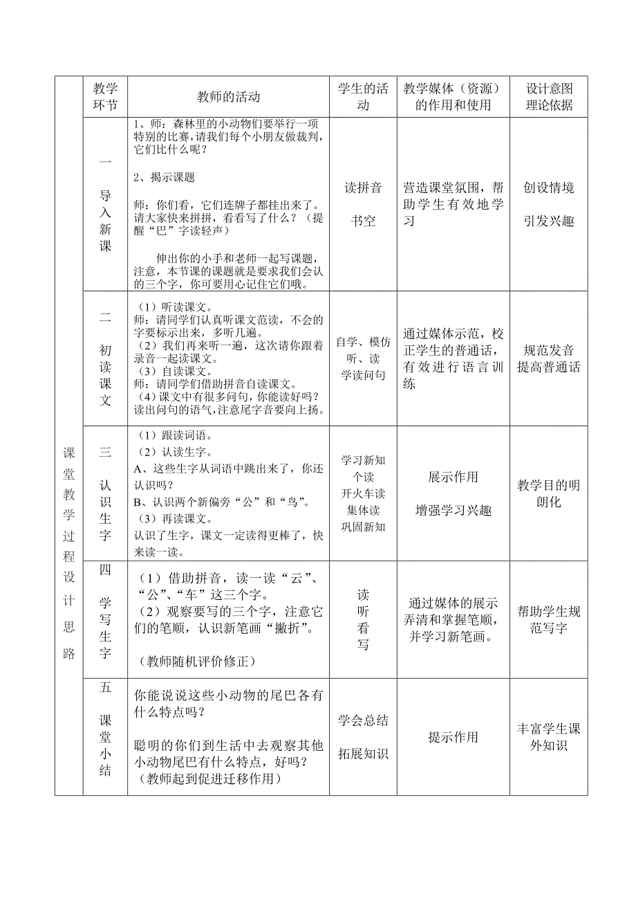 古三小学颜雪莲《比尾巴》课堂教学设计表_第3页