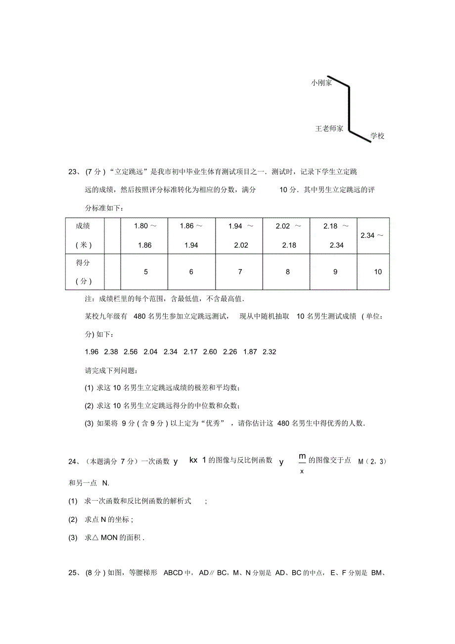 强化练习：初二数学下册总复习试卷(含答案)_第4页