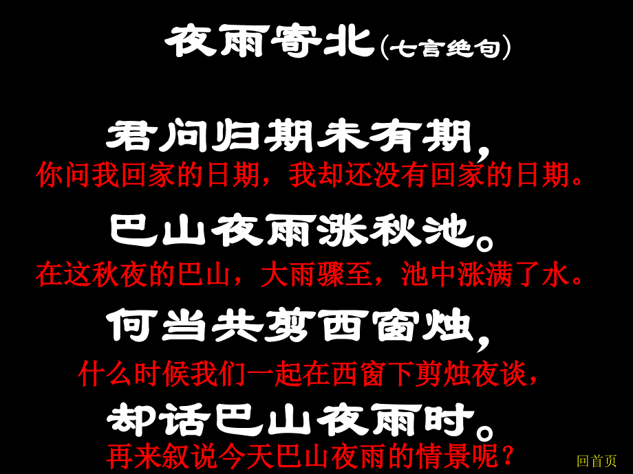 湄潭县黄坝中学格律诗八首之夜雨寄北ppt课件_第4页