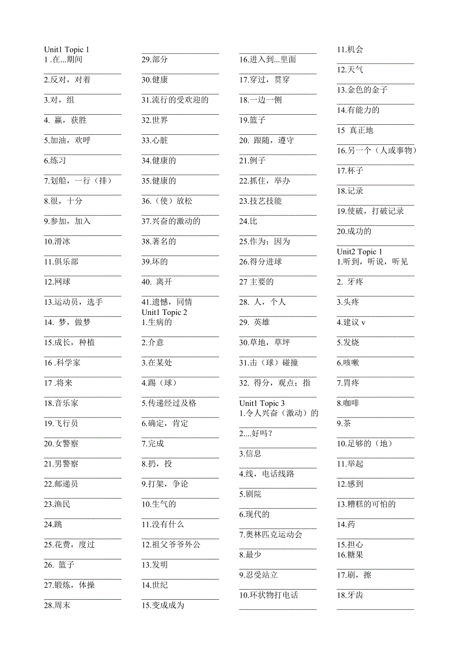 八年级词汇表.doc_第1页