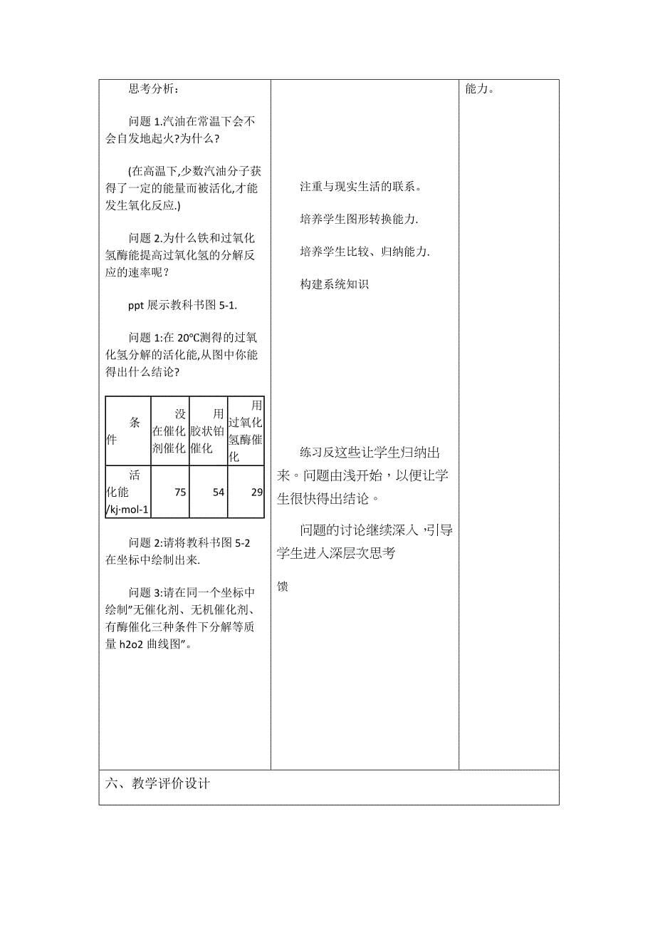 《降低化学反应活化能的酶》教学设计_第5页