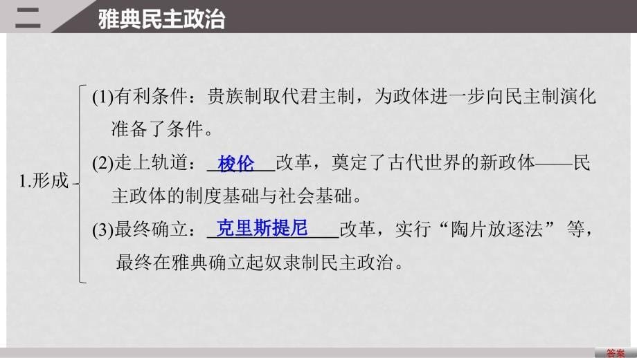 高考历史一轮复习 第二单元 古代希腊、罗马和近代西方的政治制度 考点5 古代希腊城邦与雅典民主政治课件 岳麓版_第5页