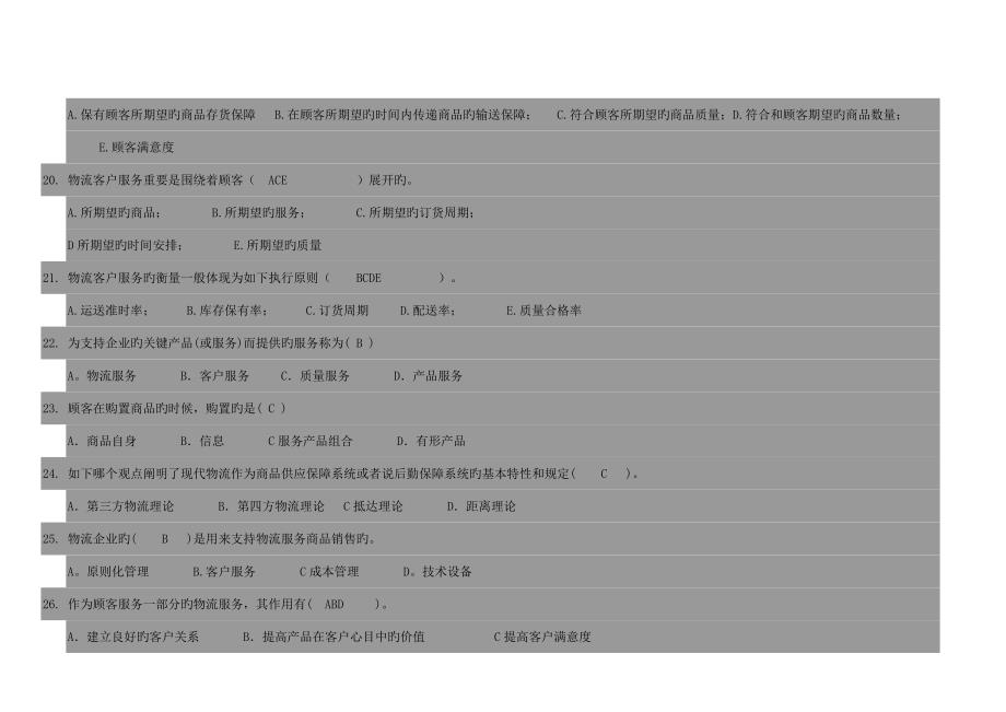 现代物流管理期末试卷及参考答案_第4页