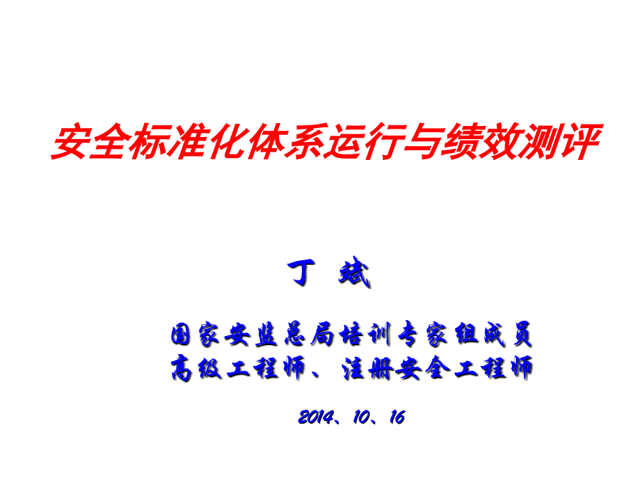 精选安全标准化体系运行与绩效测评_第1页