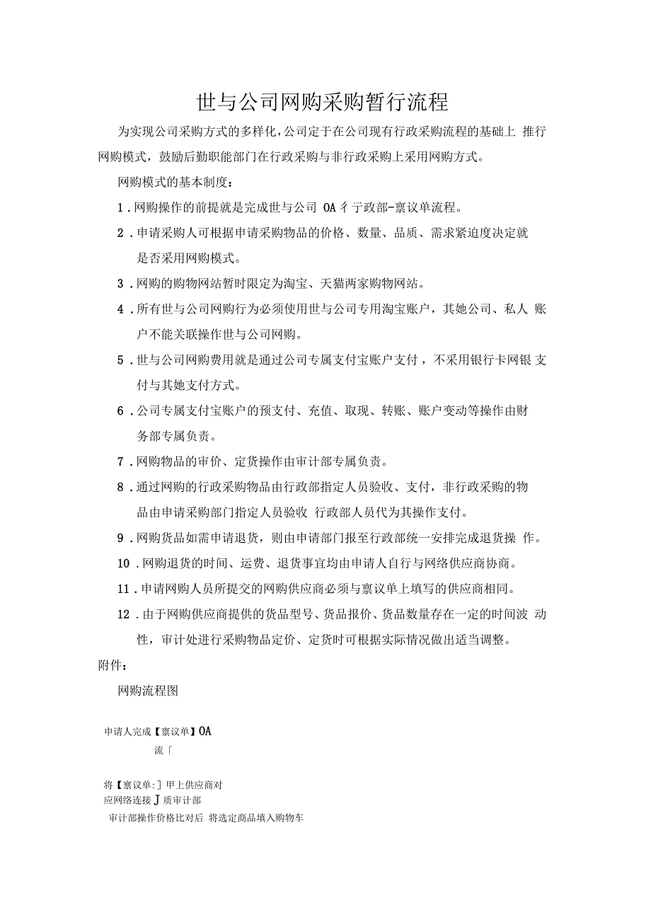 公司网购采购暂行流程_第1页