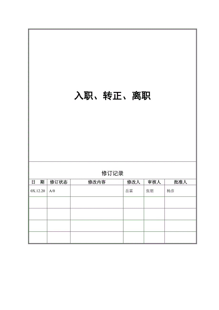 重磅资料：万科地产-入职、转正、离职制度(DOC11页)_第1页