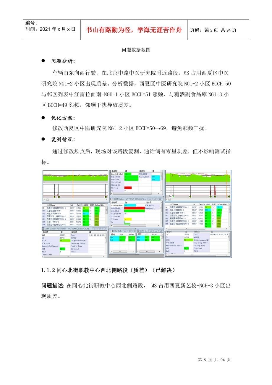 宁夏银川市西区网络质量测试分析-GSM_第5页