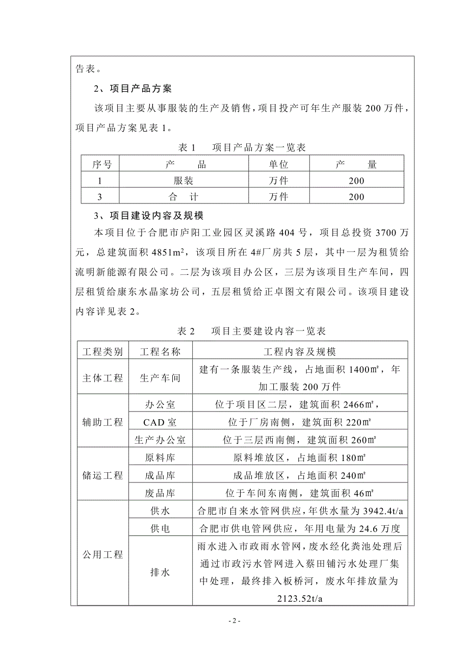 年产服装200万件生产线项目环境评估书表_第3页