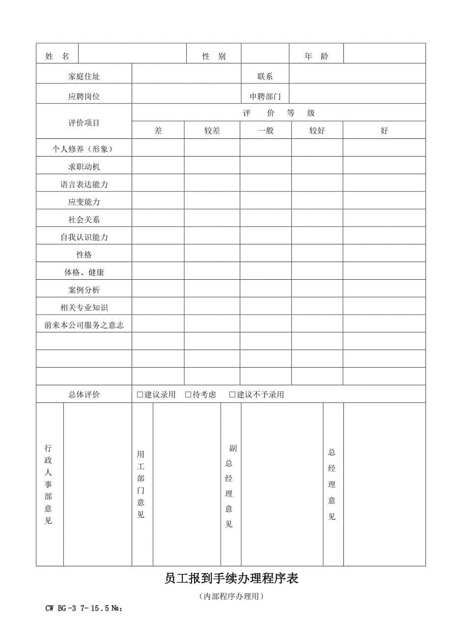 某物业管理公司HR资料表格_第5页