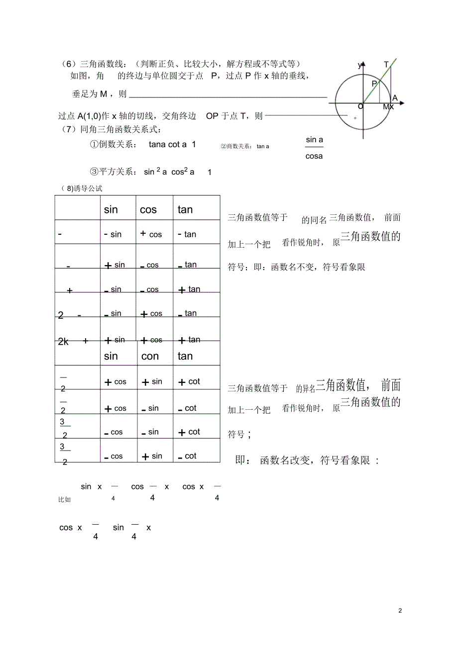 高中数学三角函数复习专题(二)_第2页