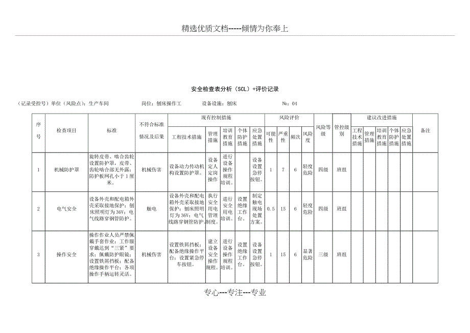 安全检查表分析(SCL)评价记录_第4页