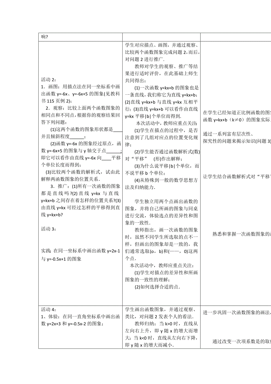 2014初中数学一次函数表格教案_第2页