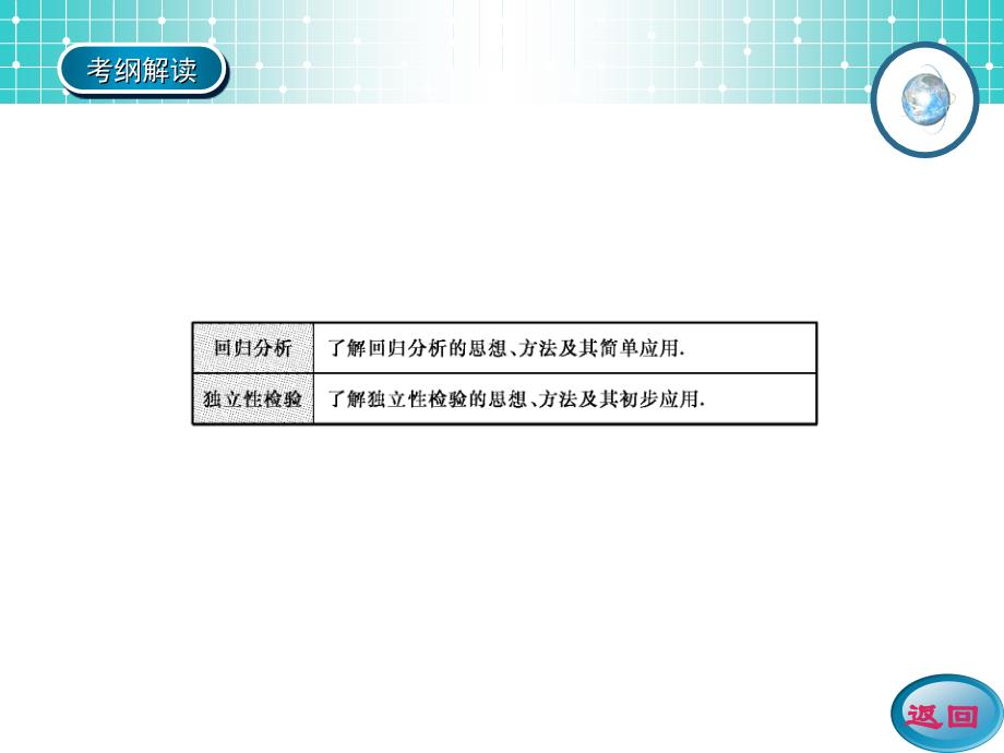 名师伴你行系列高考数学文一轮复习配套精练课件 第九编 概率、统计与统计案例 学案5回归分析与独立性检验_第3页