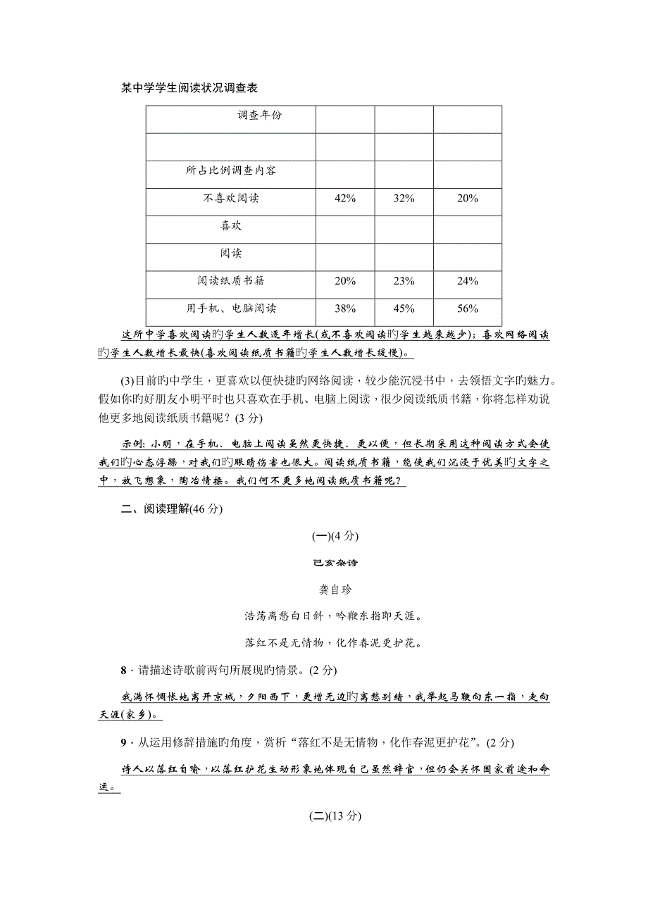 初一新人教版语文下册期末试卷_第3页