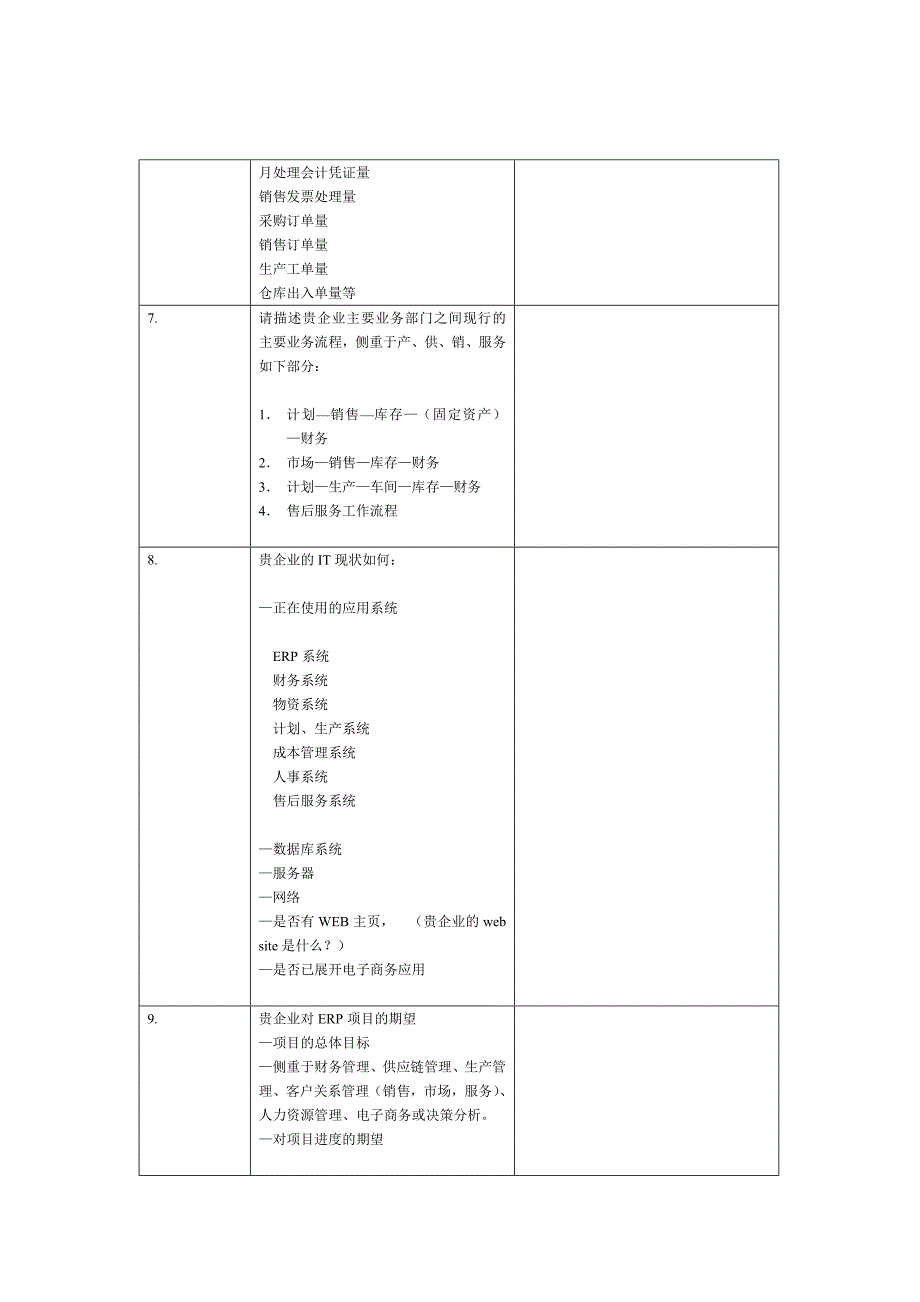 ERP系统调研问卷_第4页