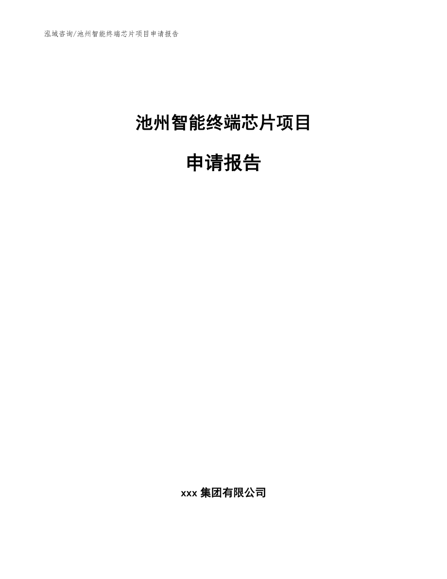 池州智能终端芯片项目申请报告（参考模板）_第1页