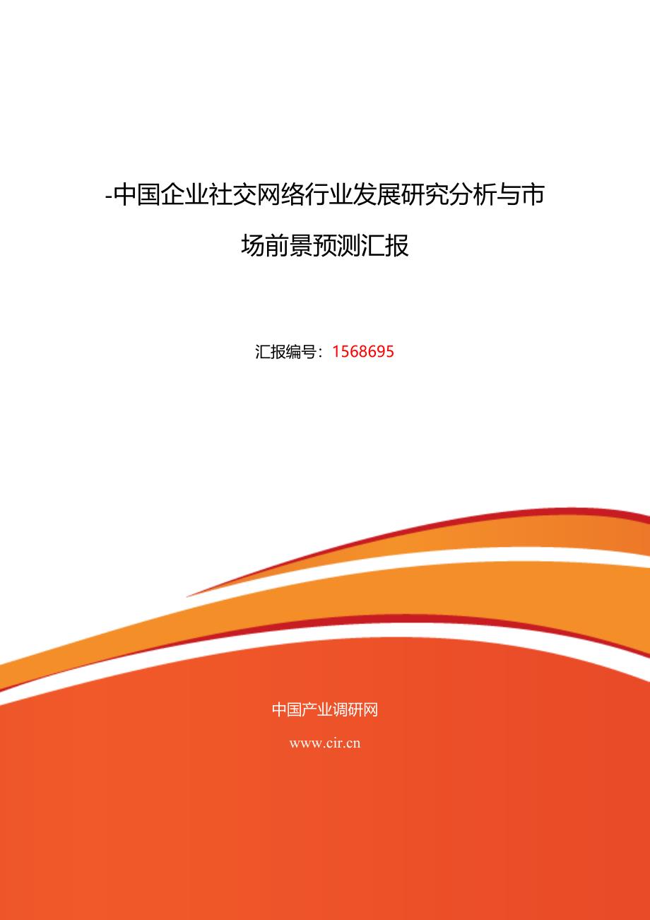 企业社交网络调研及发展前景的分析_第1页